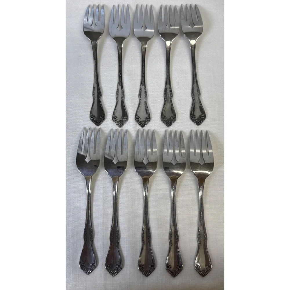 Oneida Mansfield Amadeus Forks Salad 10 Wm A Rogers Deluxe Stainless Flatware